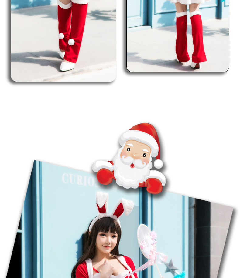 Christmas Dress 2023 Red with Accessories Adult Women 5-pieces Set Cosplay Costume
