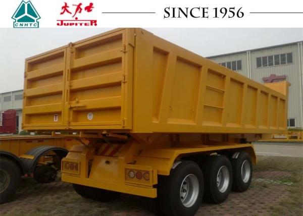 Cheap 27 CBM 3 Axles Dump Semi Trailer 40 Tons For Kenya For Container Transport for sale