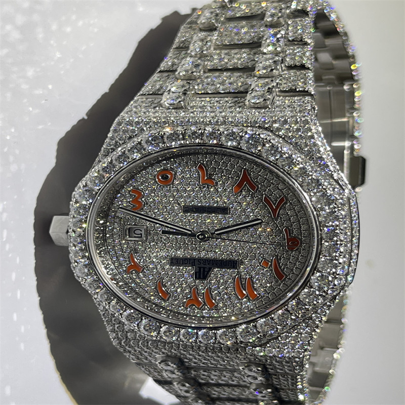 Colourless Luxury Diamond Watch 20 carats Mens Diamond Watches 3EX