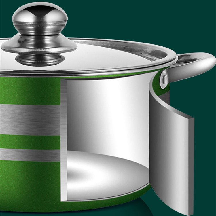 Hot Selling Color Body Soup Cooking Pot Set Ollas Stainless Steel 410 Cookware Set for Kitchen