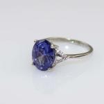 Fashion Jewelry 7mmx9mm Tanzanite Cubic Zirconia Sterling Silver Ring (R247)