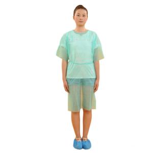 Quality disposable non woven patient gown green hospital patient wear protective gowns wholesale