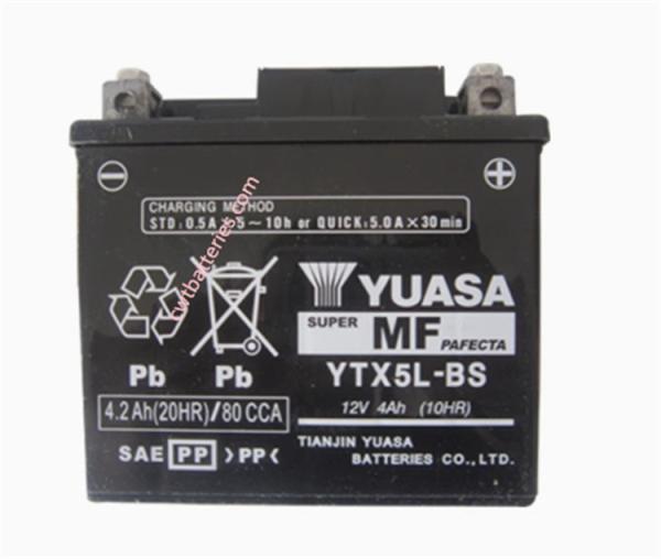 Yuasa YTX5L-BS Battery 12V 4Ah 10HR for High-performance Motorcycles Watercraft