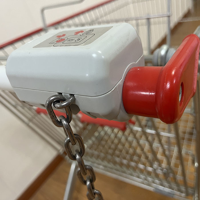 180L Grocery Galvanised European Market Supermarket Trolley with Coin Lock