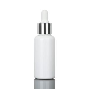Quality Silver Cosmetic Dropper Bottle 50ml For Essential Oil 34mm Diameter wholesale
