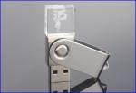 Capless Swivel Crystal 64GB Capacity USB Memory Stick Jump Drive