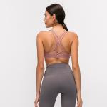 Removable Padded Womens Sports Bra Naked Feel Gathered Without Steel Ring