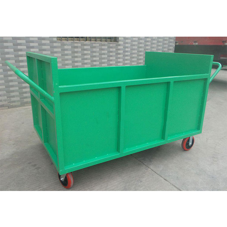 Commercial / Industrial / Construction Square Hand Trailer Rotomolded Steel Truck Cart Trolley With 4 Wheels