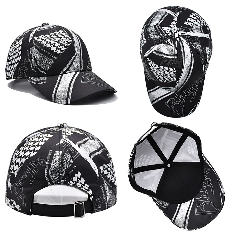 100% Polyester Black Baseball Cap Custom Full Sublimation Printing Baseball Hat