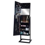 Black MDF Mirror Jewelry Armoire Full Length 146cm height For Living Room