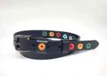 Black Flower Embroidered Full Grain Cow Leather Belts