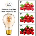 E27 240V Spiral LED Filament Bulb A60 , 4w Soft White Vintage Light Bulbs 220V