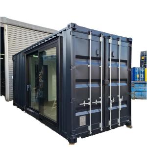 Quality One Bedroom Hotel Black Shipping Container House Steel Door Luxury 20ft Prefabricated Wooden Houses with Kitchen and Bathroom wholesale