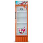 Glass Single Door Swing Upright Showcase Cooler 370L Commercial Refrigerator