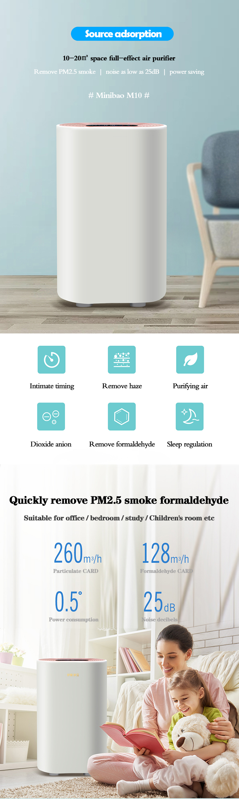 Hot Sales Sterilization Virus Kill Desktop Ionization Air Purifier For Office Home