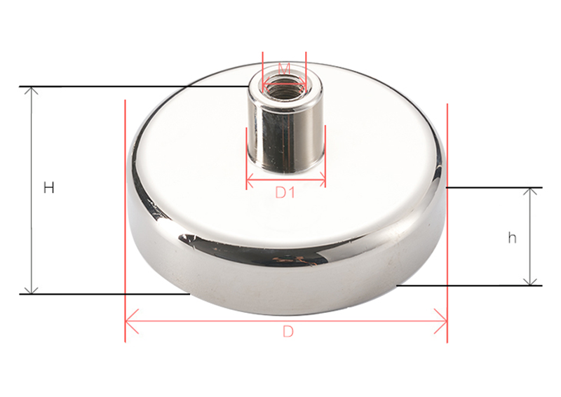 Pot Magnet with Inside Screw NdFeB Neodymium Round Permanent Magnet Magnetic Materials