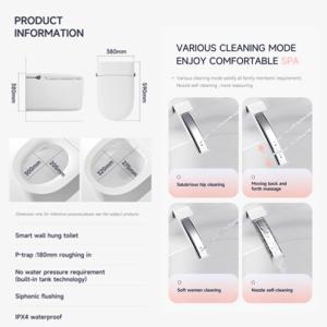 Quality Bathroom Modern Smart Toilet Bidet AC 220V with Water Temperature Control wholesale