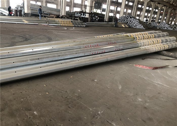 NEA Standard Customized Tubular Steel Poles , Octagonal Galvanised Steel Pole