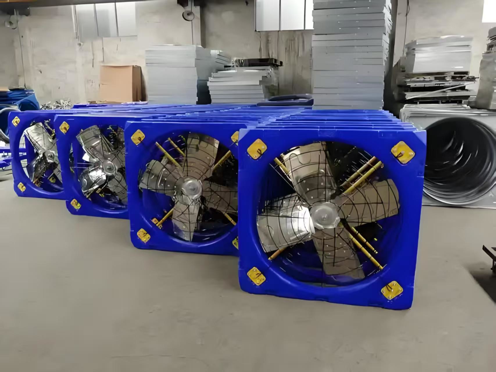Steel Frame Exhaust Cooling Fan Cattle Sheds Dairy Cow House Hanging Type Suspension