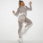 Seamless hollowed-out moisture-absorbing yoga long-sleeved yoga suit yoga dress