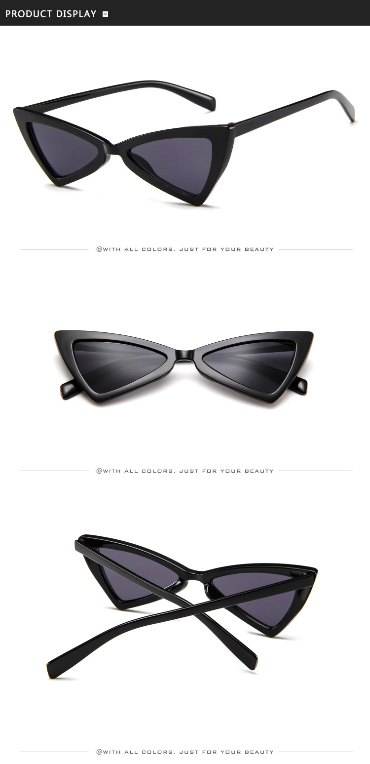 Triangle UV400 Vintage Women Retro Cat Eye Sunglasses