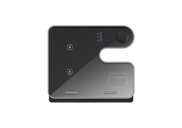 Aluminum Alloy Black Holder Wireless Charger Bracket Fast Charger For Phone