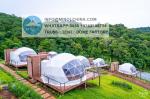 Steel Frame Waterproof Canvas Dome Tents For Camping Hotel