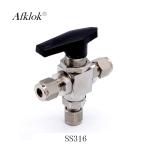 High Pressure Stainless Steel Ball Valve High Temp Resistant 3000PSI 3 Way 1/2"