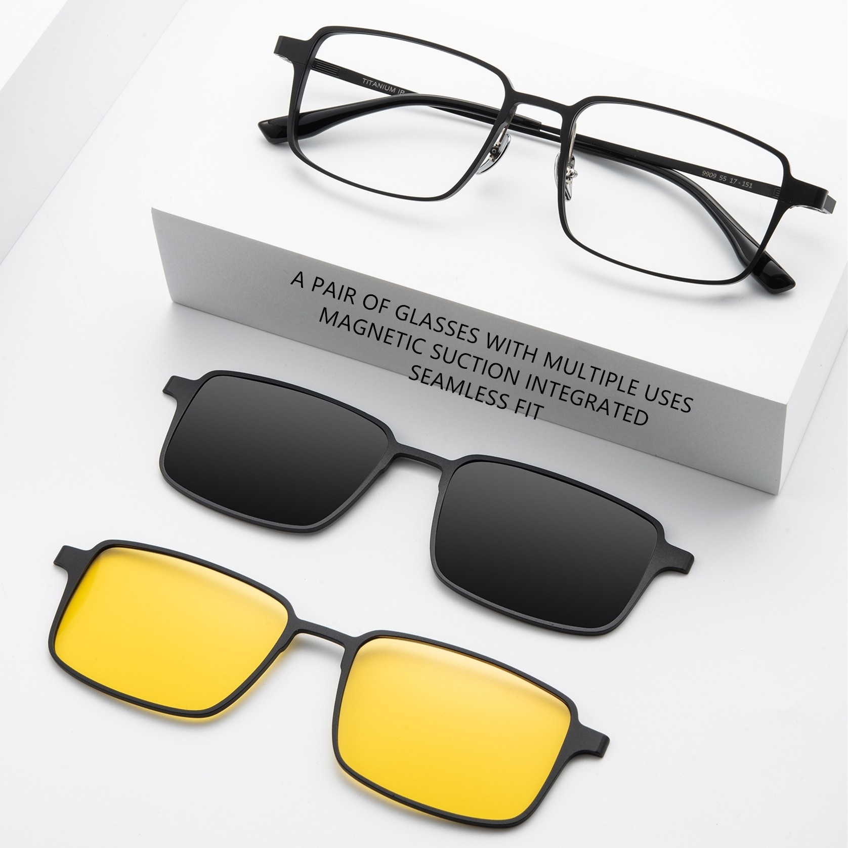Driving Polarized Night Vision Magnetic Clip On Glasses ZTO 9909