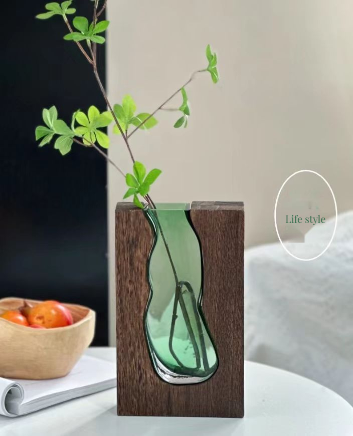 Custom Tall Cylinder Glass Vase with Contemporary Design Style and Customized Color