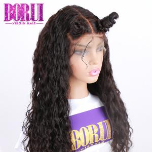 Quality 180% Density Human Hair Lace Front Wigs Water Wave Brazilian With Baby Hair wholesale