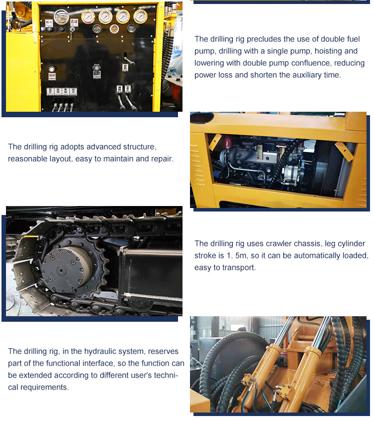 200m Crawler Pneumatic Borewell Machine For Water Well