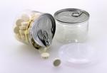 Round Dry Food Canister Clear Pet Jars with easy open lid , Wide Mouth Plastic