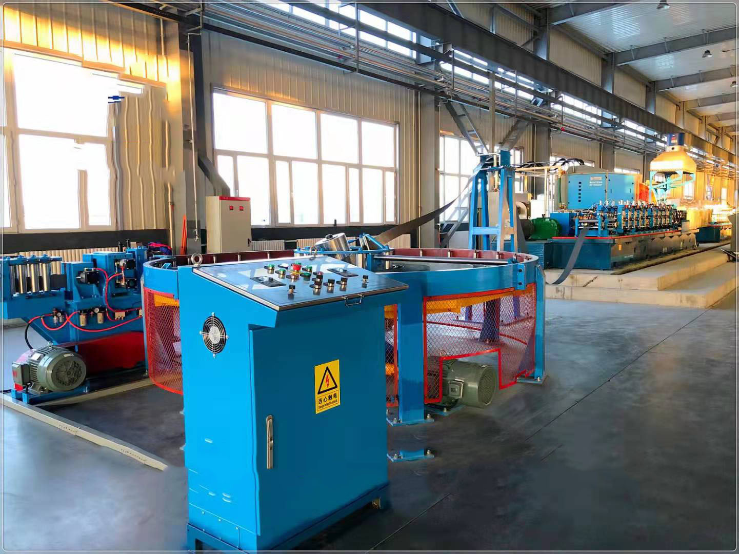 Horizontal Spiral Strip Accumulator For Tube Mill Steel Pipe Making Machine