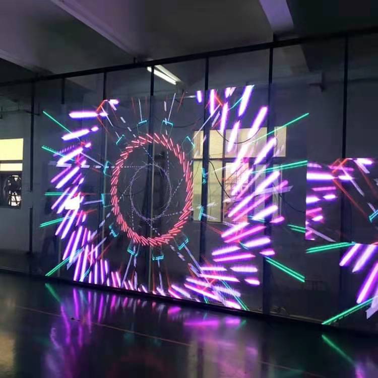Glass Transparent Video Led Curtain Screen Panel For Concerts P2.8 P3.91 P7.8