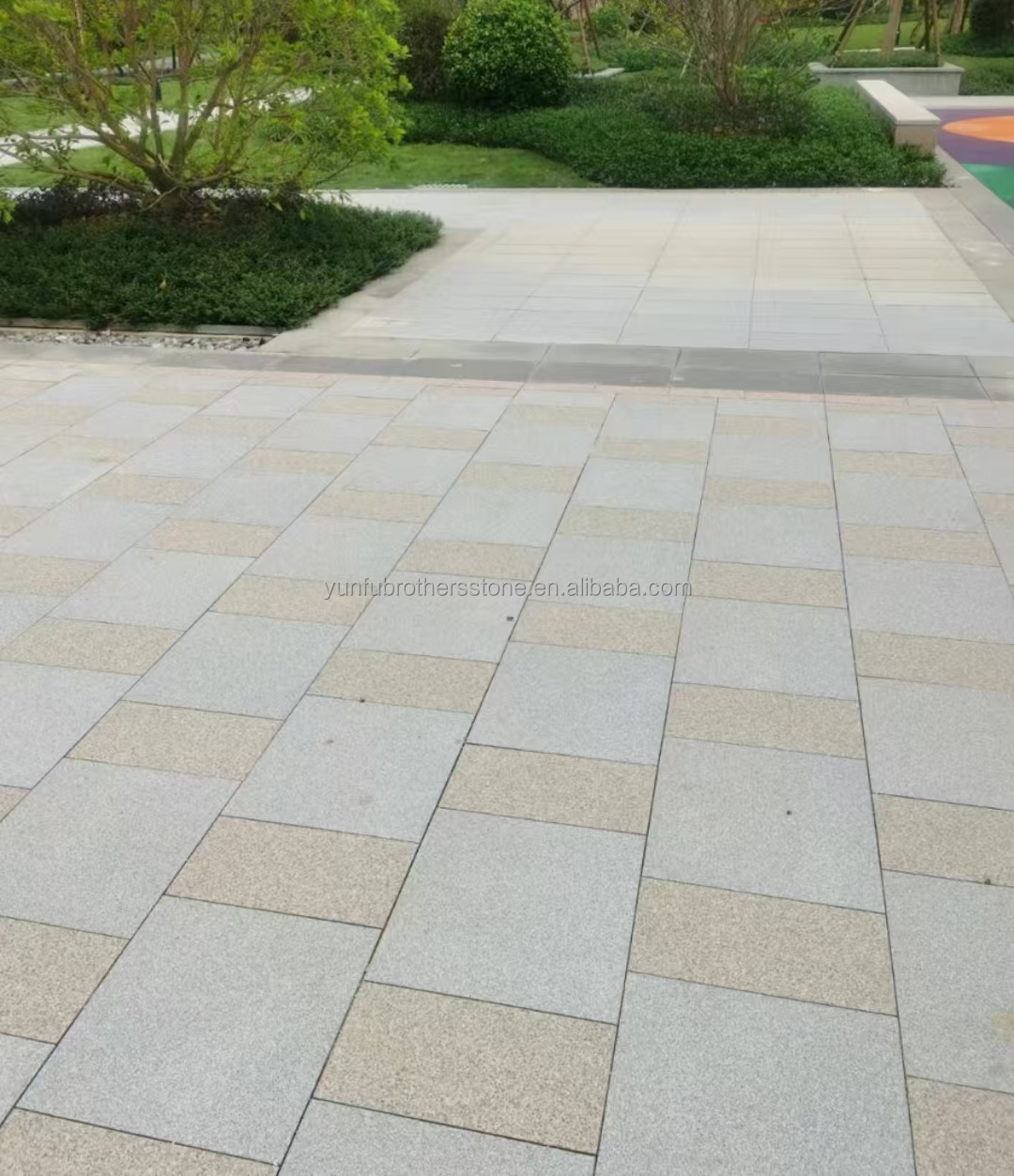 Brothers Stone Flamed Grey Granite Slab Paving Tiles for Honed Natural Stone Driveway
