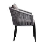 Rope And Aluminum Outdoor 6 Seater Garden Table And Chairs