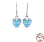925 Sterling Silver Natural Larimar Heart Earrings Customized