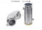 304 316L Stainless Steel Sanitary Fittings Jacketed Insulation Clamp Tee , Elbow