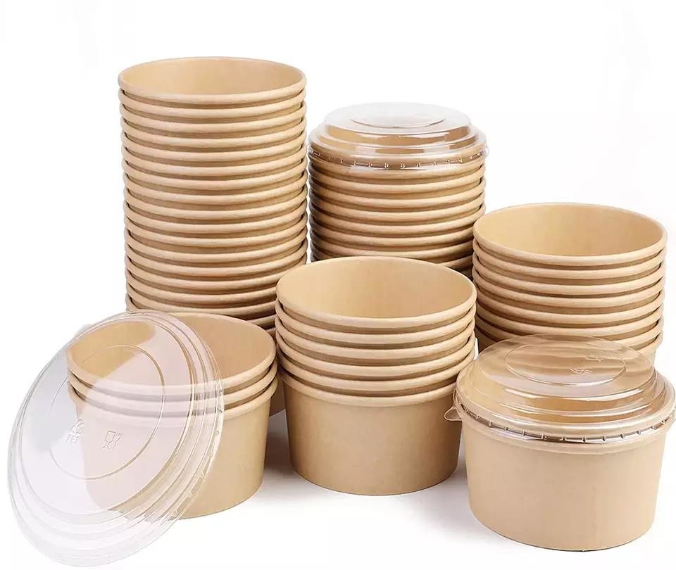 Packing Eco-Friendly Wholesale Lunch Takeout Disposable Paper Soup Salad Bowl