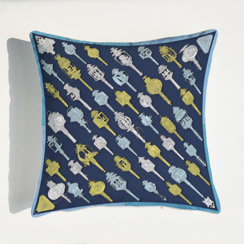 Jacquard Printed Cushion Cover Simple Style Floral Throw Pillow Set