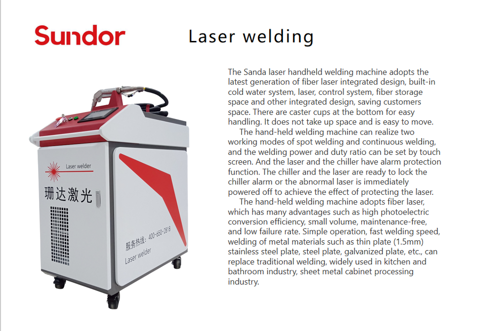 Portable Laser Welding Machine 1000w 1500w 2000w Stainless Steel Welding Machine