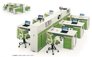 Quality modern 6 seat office workstation table with doucment cabinet,#JO-5008-6 wholesale