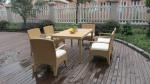 Brown Wicker Rattan Garden Dining Sets , Conservatory Furniture Set