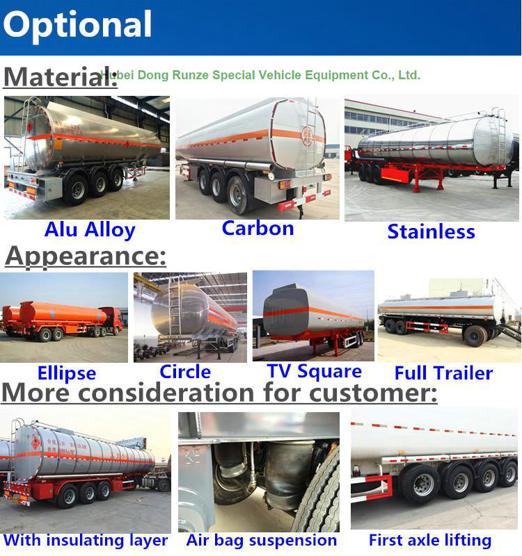 Tri Axle Stainless Steel Tank Semi Trailer For Palm Oil / Crude Fuel / Petrol Oil Delivery