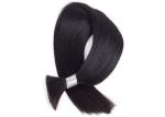 Straight Bulk Human Hair Extensions , Unprocessed Russian Hair Extensions Bulk
