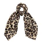 Ribbon Scrunchies Leopard pattern fabric hair tie