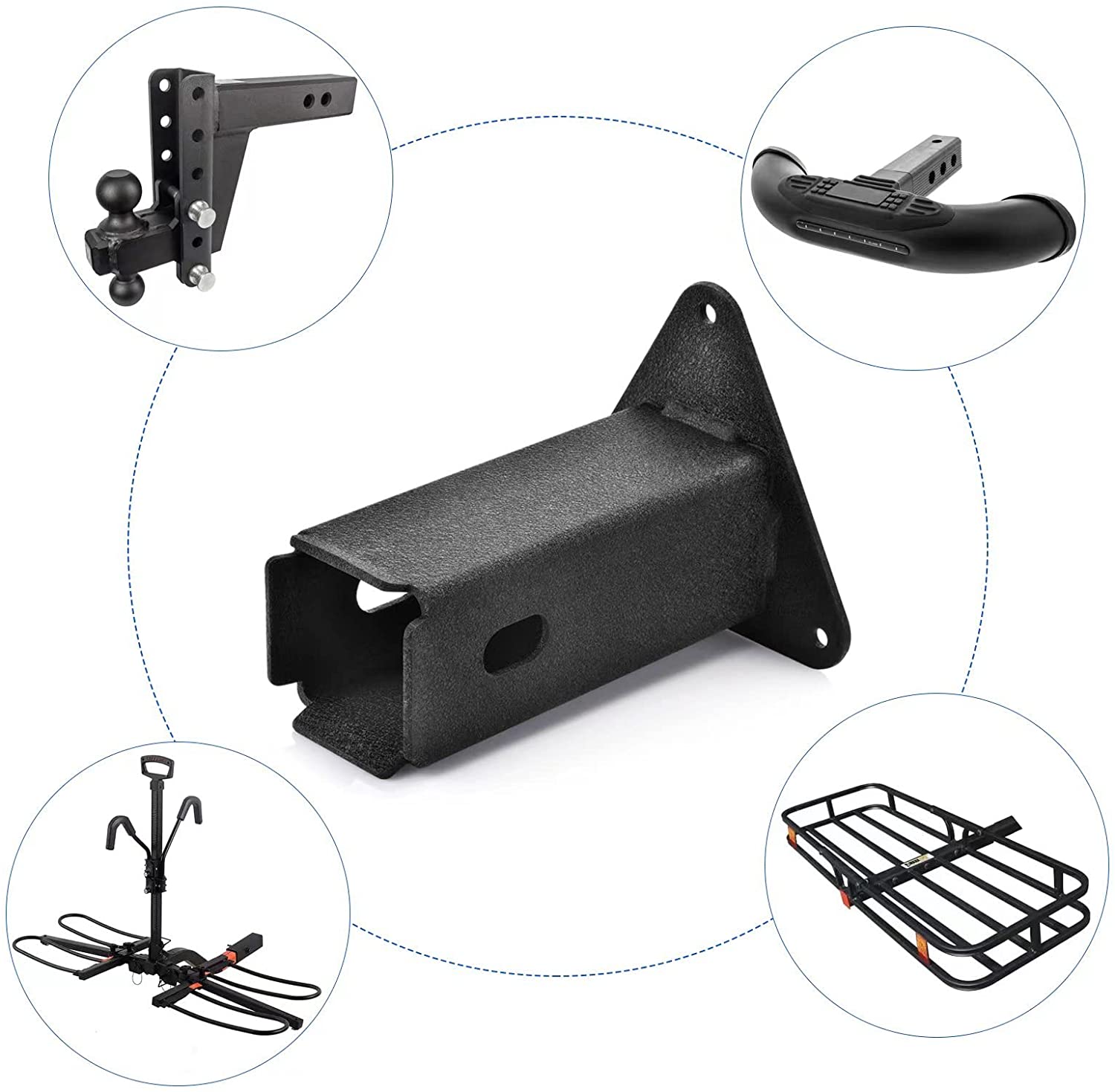 Hanging Garage Organizer Tri-Ball Trailer Mount Hitch Cargo Carrier for Trucks/SUV Cars