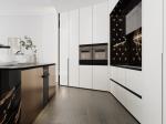 Luxury SS Modern Kitchen Cabinet With Multifunctional Curved Metallic Gold