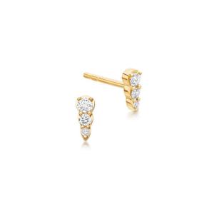 Quality Trendy Mini Three Stone CZ Stud 925 Sterling Silver Earrings wholesale